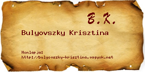 Bulyovszky Krisztina névjegykártya